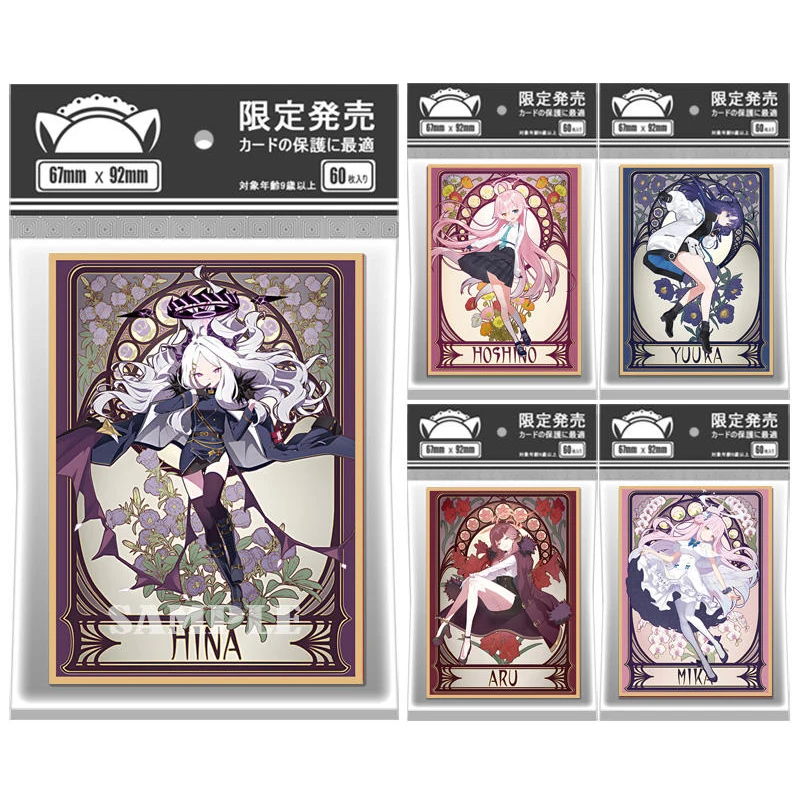 

60PCS Blue Archive Hayase Yūka Takanashi Hoshino Card Case Sleeve Flash Card Sleeve PTCG Collection Card Protective Case