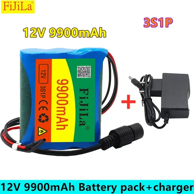 100% 새로운 12 V 9900 mAh 3S1P Au 리튬 18650 배터리, Au 리튬 팩 보호 Conseil 충전식 1A 충전기