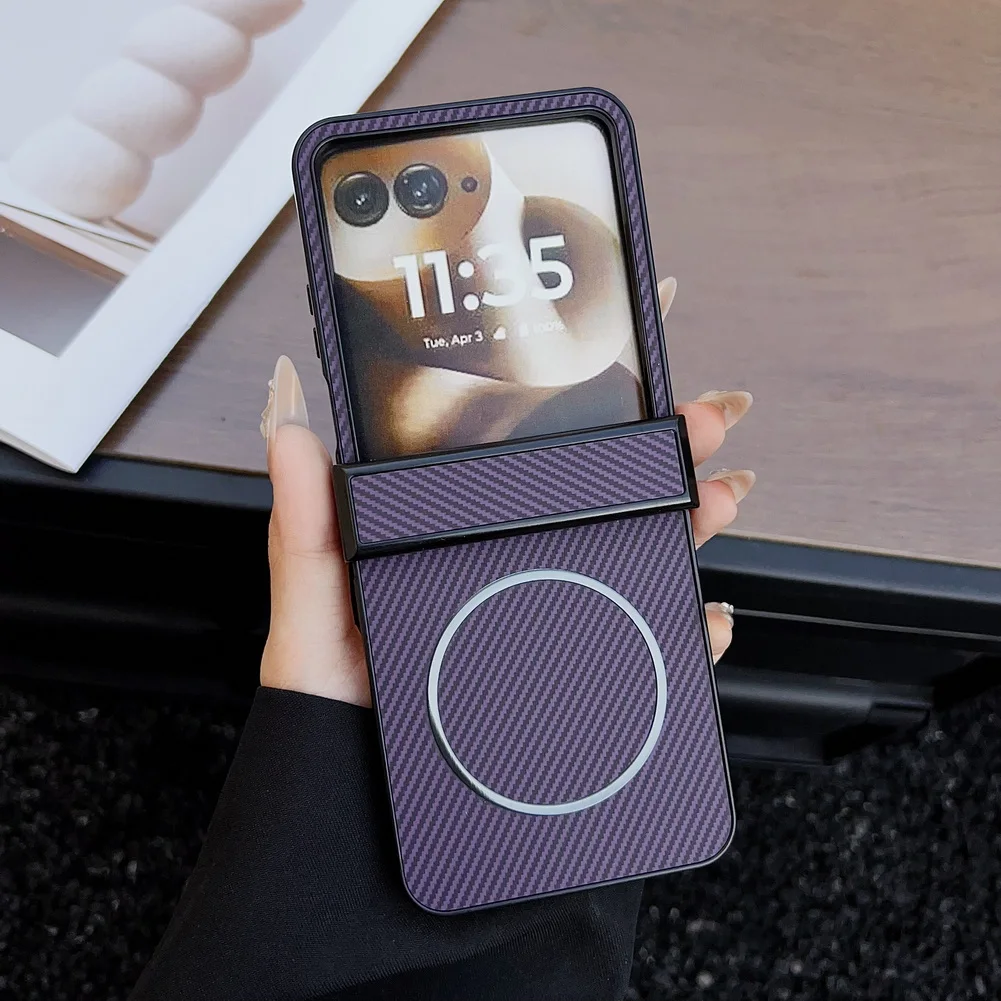 Premium Carbon Fiber Magnetic Phone Case with Built-In Bottom Bracket