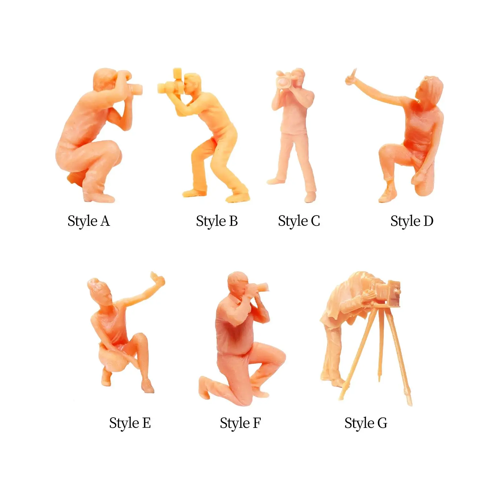 

1/64 Figures Miniature Model People Figures Unpainted Figures Ornament 1/64 Scale Figurines for Train Station Layout Decoration