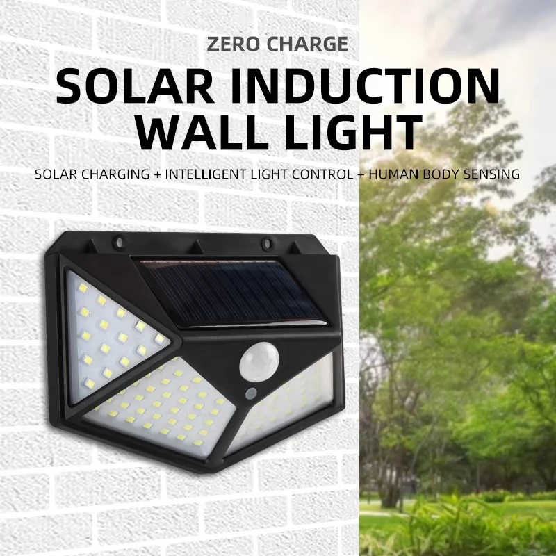 100 LED Solar Wall Light Outdoor Motion Sensor Security Lamp, IP65 Waterproof, 3 Modes, 270° Wide Angle, Wireless Solar Light 2