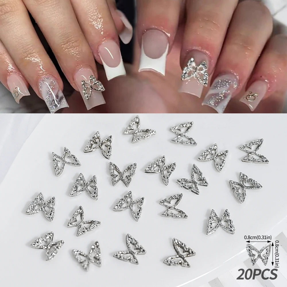 150 Stück Schmetterlings-Nagelcharms Aus Legierung – 3D-Nageldekoration Für DIY-Maniküre