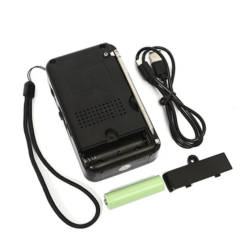 Mini Muti-band Radio High Sensitivity FM AM SW Radios Player Pointer Type Frequency Indicator Window with Rechargeable Battery
