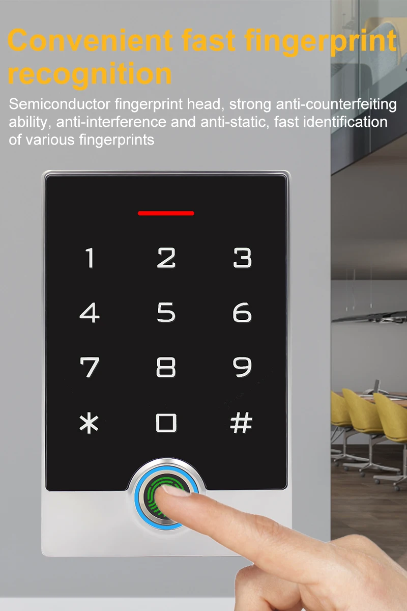 Tuya Smart WiFi Door Access Control Fingerprint Keypad with NFC/IC/RFID Card Rea