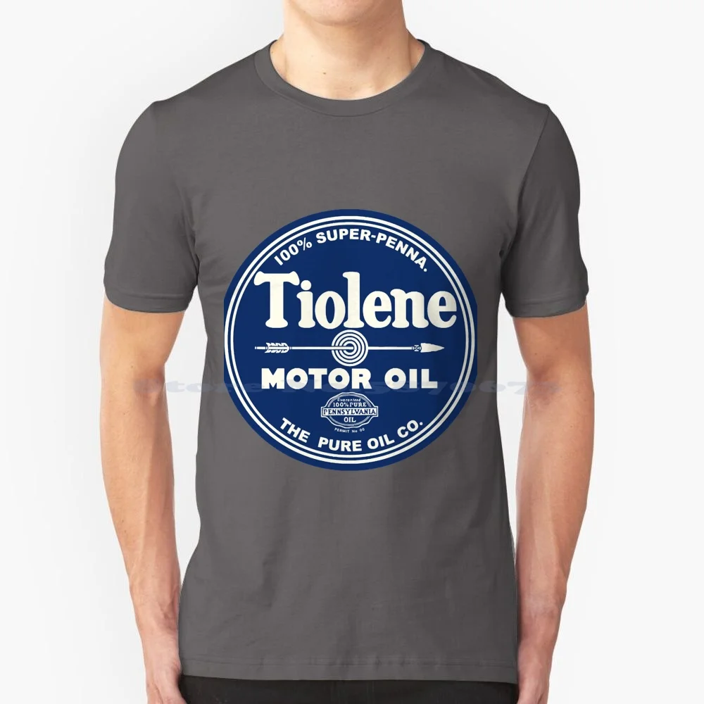 Maglietta Olio Motore Tiolene 100% Cotone Tee Vintage Car Oil Florida Retro