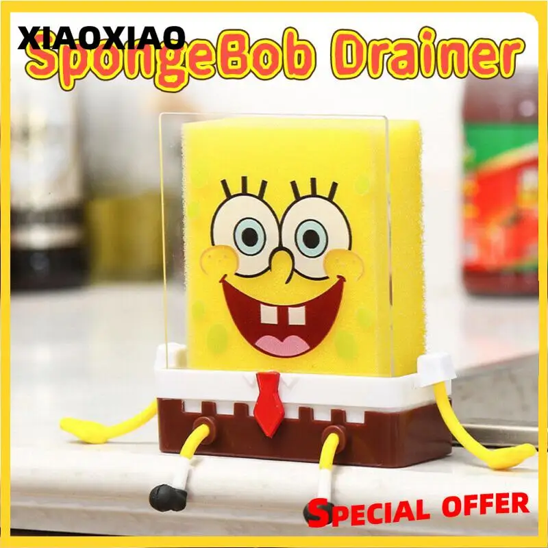 Kitchen Storage Cartoon Spongebobs Sponge Holder Sink Drain Rack Basket  Household Supply Accessories Cocina Gadgets Cozinha