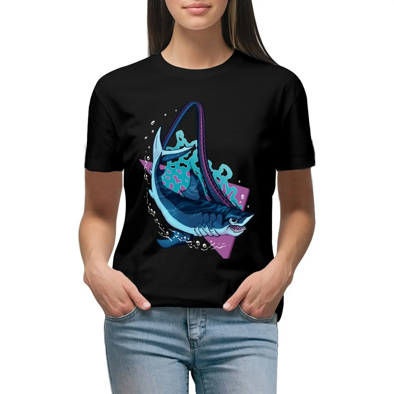 

MEGA MAKO MADNESS Roller Coaster Seaworld Orlando Theme Park Ride T-shirt plus size tops Female clothing t-shirts for Women pack