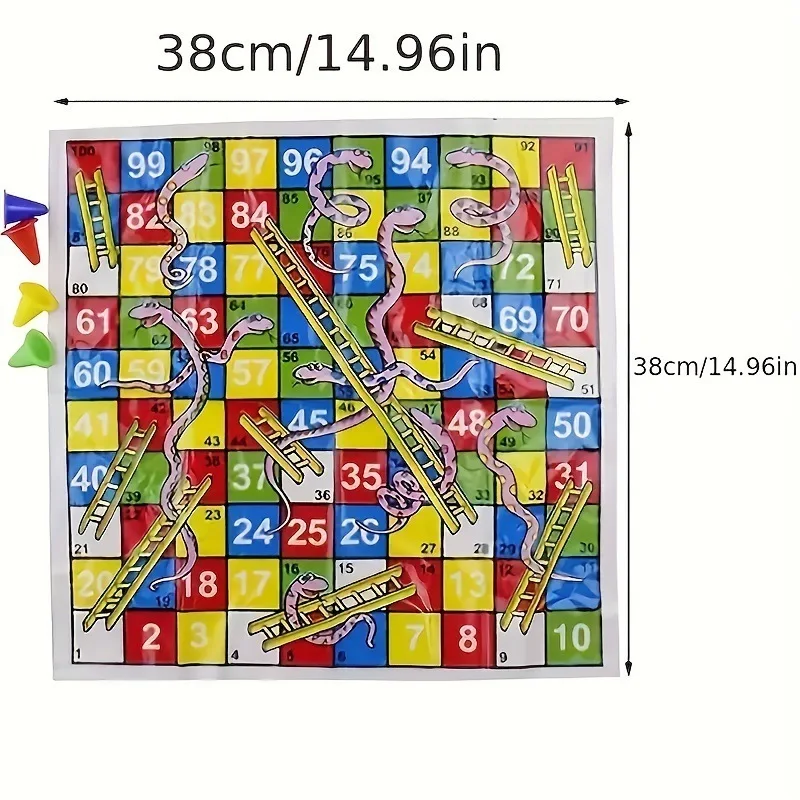 Snake Ladder Flight Chess 38cm/14.96inch Educational Children Toys Board Game Set Portable Flying Chess Board Game
