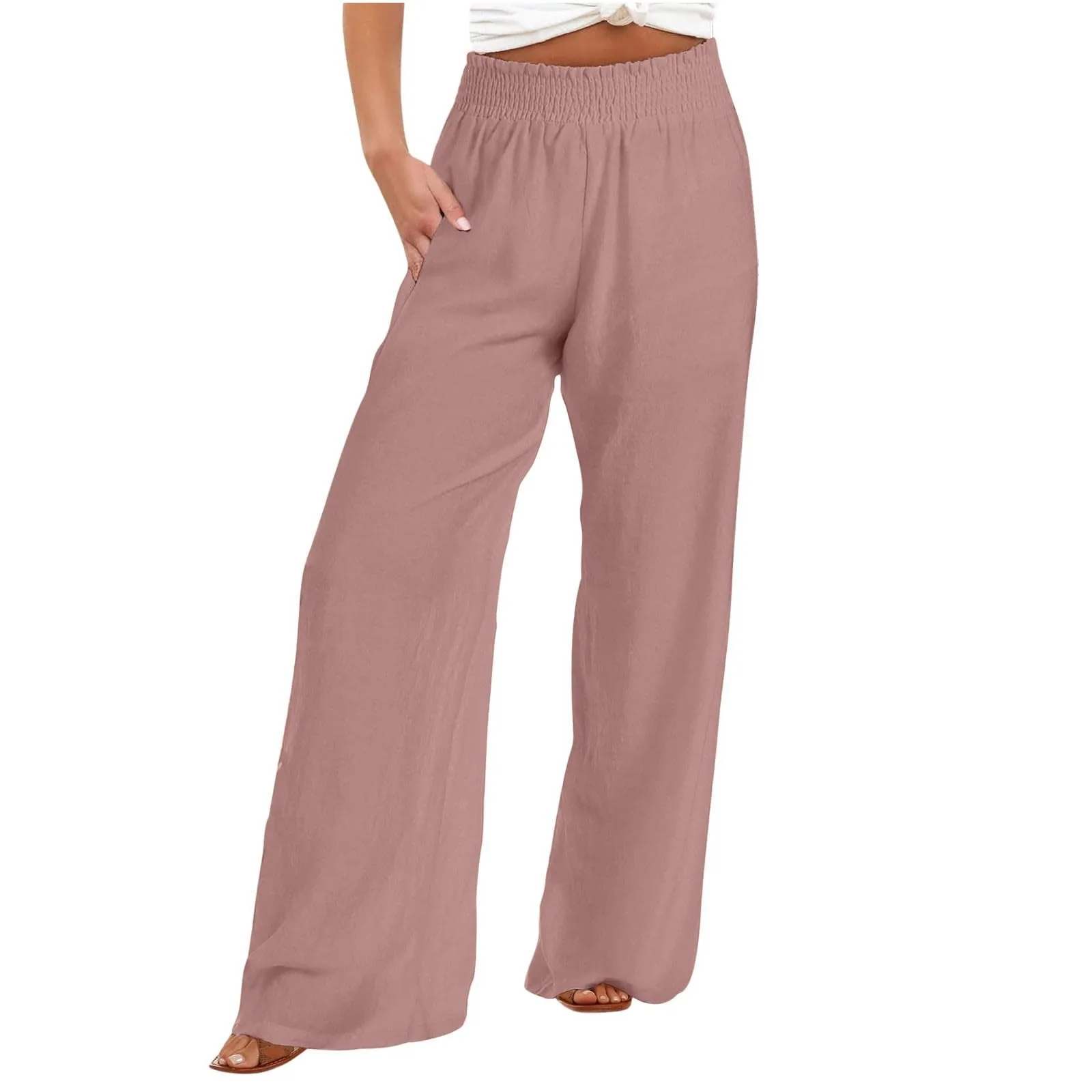 

Casual Wide Leg Pants For Women High Waist Loose Long Trousers Spring Autumn New Female Floor-Length Fashion Pants Ladies