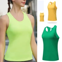Summer Women Tight Yoga Vest High Elastic Solid Soft Breathable Sports Back Bottoming Underwear Running Slim Tank Top Outerwear 1
