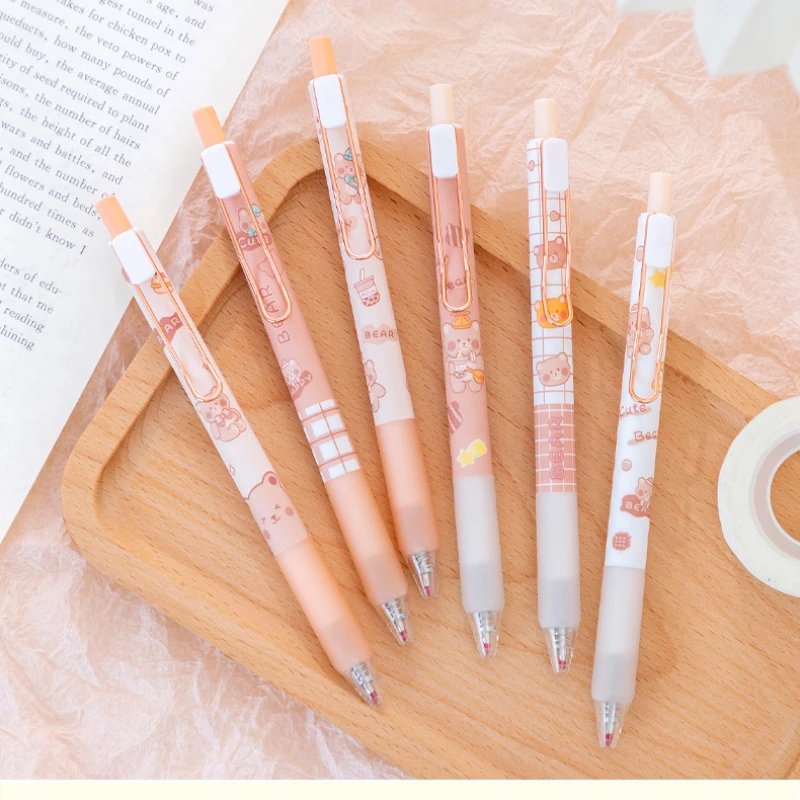 4 Pcs/Set Cute Retractable Gel Pens Neutral Pen Writing Stationery Gel Ink  Pen