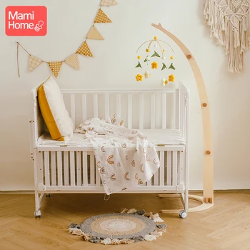 Culla Mobile in legno per bambini supporto da pavimento a campana supporto per giocattoli da appendere per neonati decorazione per letto neonato in legno forniture per biancheria da letto regalo per bambini