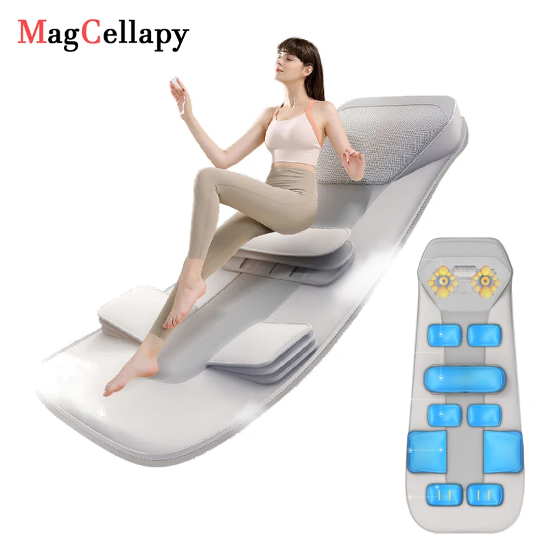 Whole Body Massage Pad Air Compression Massage Vibration Electric Mat Back and Neck Pain Relief Airbag Massage with Remote whole body multifunctional neck massage cushion shiatsu massage chair heated vibration kneading roller back foot massager