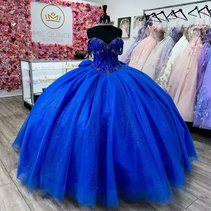 sweet 16 royal blue quinceañera dresses Cute Mermaid Spaghetti Straps Royal Blue Satin Long Prom Dresses, Royal Blue / Custom Size