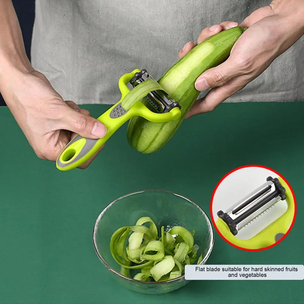 Storage Skin Peeler Green Stainless 2 Way Blade Non Slip Handle  Multifunction