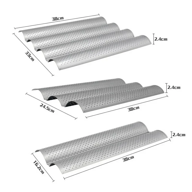 Cake Mold Bread Mold French Bread Mold Baking Bread Wave Baking Tray Practical Cake Pan Baguette Mold 2/3/4 Groove Waves Tool