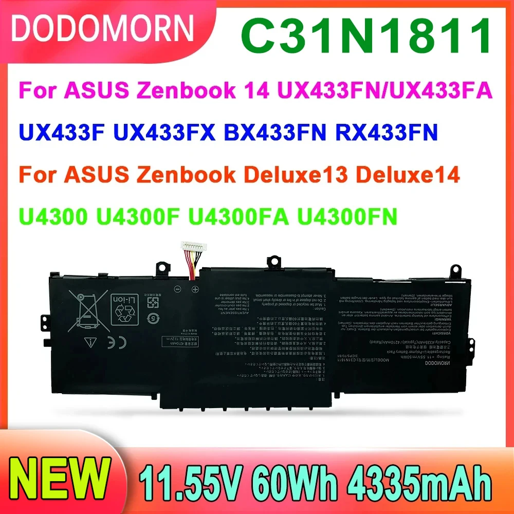 

NEW C31N1811 Laptop Battery For ASUS Zenbook 14 UX433FN UX433FA UX433F UX433FX,Deluxe13, Deluxe14,U4300F U4300FA U4300FN BX433FN