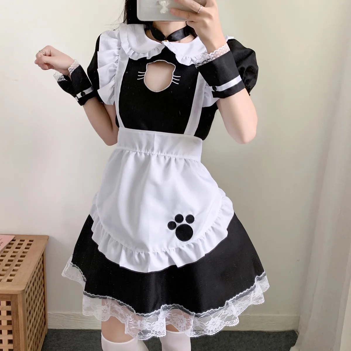 pirate costume women Women Lovely Maid Cosplay Costume Short Sleeve Retro Maid Lolita Dress Cute Japanese French Outfit Cosplay Costume Plus Size 3XL halloween outfits Cosplay Costumes