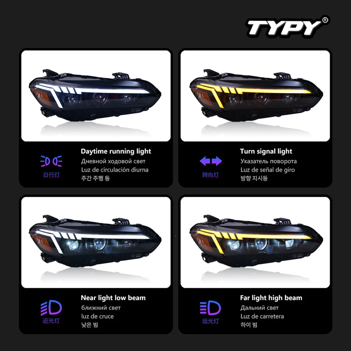 TYPY 자동차 헤드라이트, 혼다 시빅 11 2022-2023 LED 자동차 램프, 주간 주행등, 다이내믹 방향 지시등, 자동차 액세서리