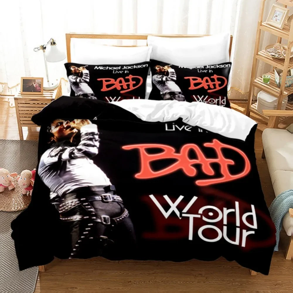 Michael Jackson Bedding Set Single Twin Full King Size Musical Genius Bed Linen Adults Teens Bedroom Duvet Cover Set Super Star