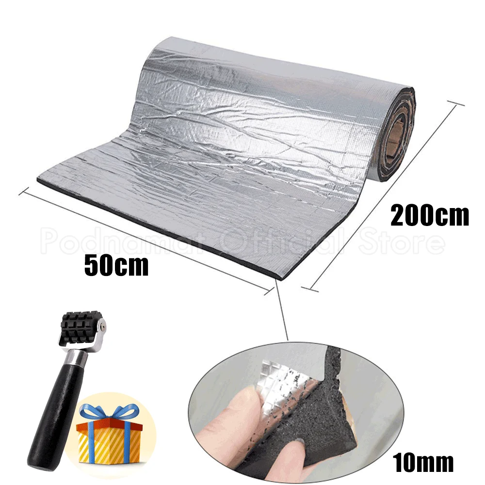 50x200cm 5/10mm Car Acoustic Sound Deadener Thermal Insulation Mat Auto Deadening Sound Proofing Noise Insulation Pad For Cars