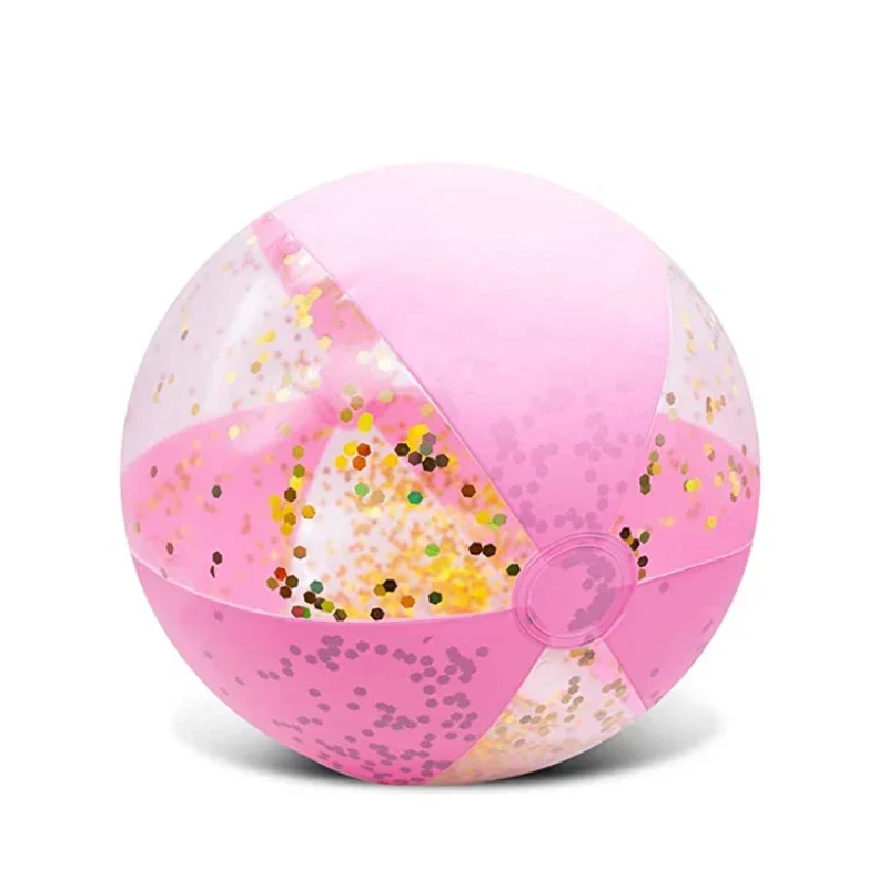 1pc Inflatable Sequin Beach Ball Durable Transparent Glitter Water Balloons Portable Summer Swimming Party juguetes para ni&ntilde;as