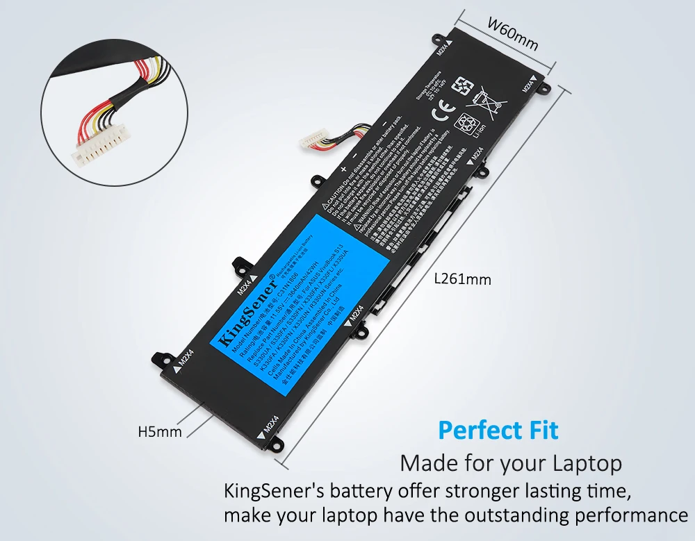 Kingsener-bateria do Portátil para Asus Vivobook S13 S330fa-ey001t S330ua S330un-ey011 X330ua Adol13f C31n1806 3icp5 58 57 11.55v 42wh - Imagem 3