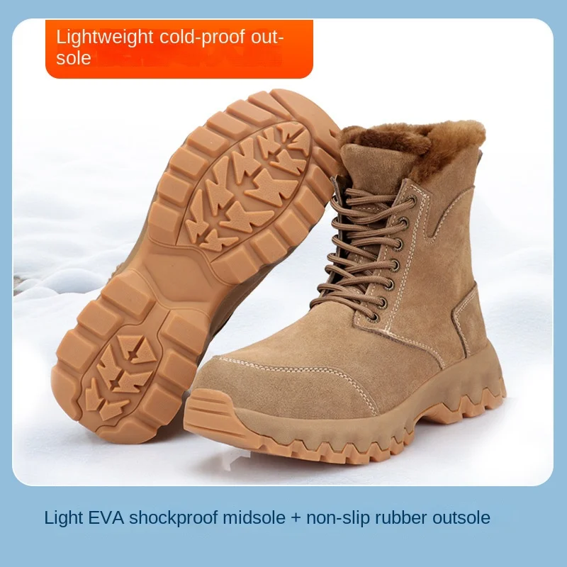 

2023 outdoor uggs man fur one leather thickened pure wool boots winter warm non-slip cotton shoes