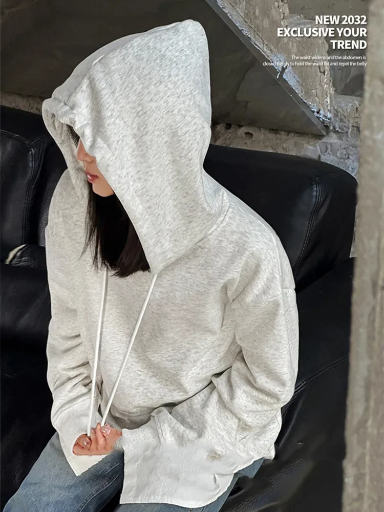 Korean Hooded Shirt Hoodies Women 2024 Sweatshirts Women Sports Sweatshirts Plus Size Pullovers Heavyweight Hoodies Women Hoodie