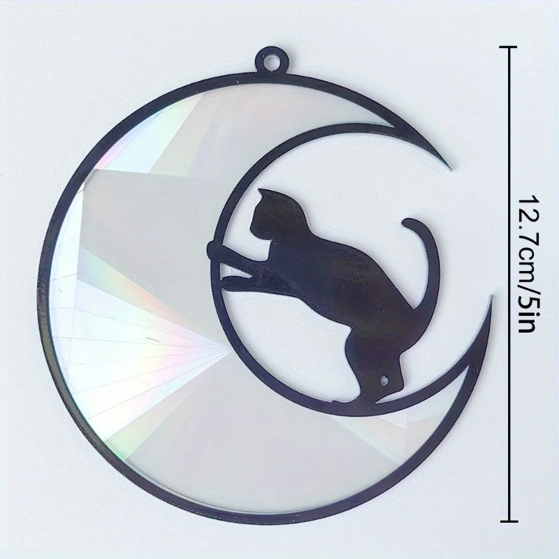 PVC 자체 접착 유리 창 스티커, 고양이 나방 에너지 선캐처 벽지, 무지개 프리즘 스티커, 햇빛 데칼