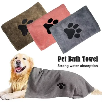 35*75cm/50*100cm Microfiber Pet Bath Towel Embroidered Super Soft Absorbent Cat for Dogs Grooming Supplies 1