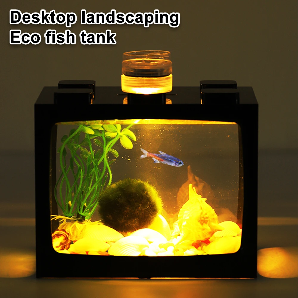 Small Plastic Aquarium Tank Mini Desktop Fish Tanks Small Fish