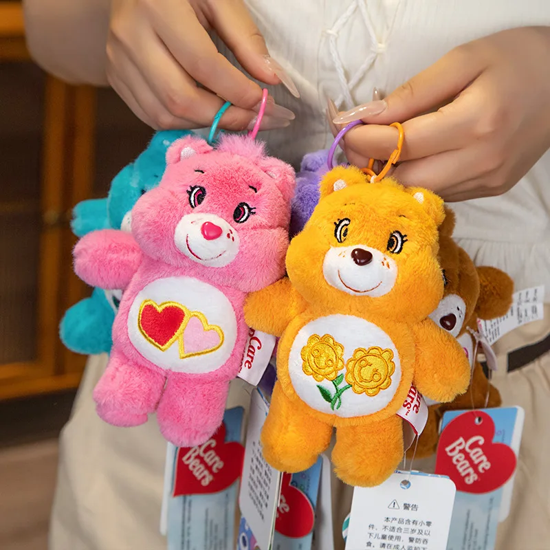 15CM Kawaii Care Bears Plush Key Chain Rainbow Bear Stuffed Anime