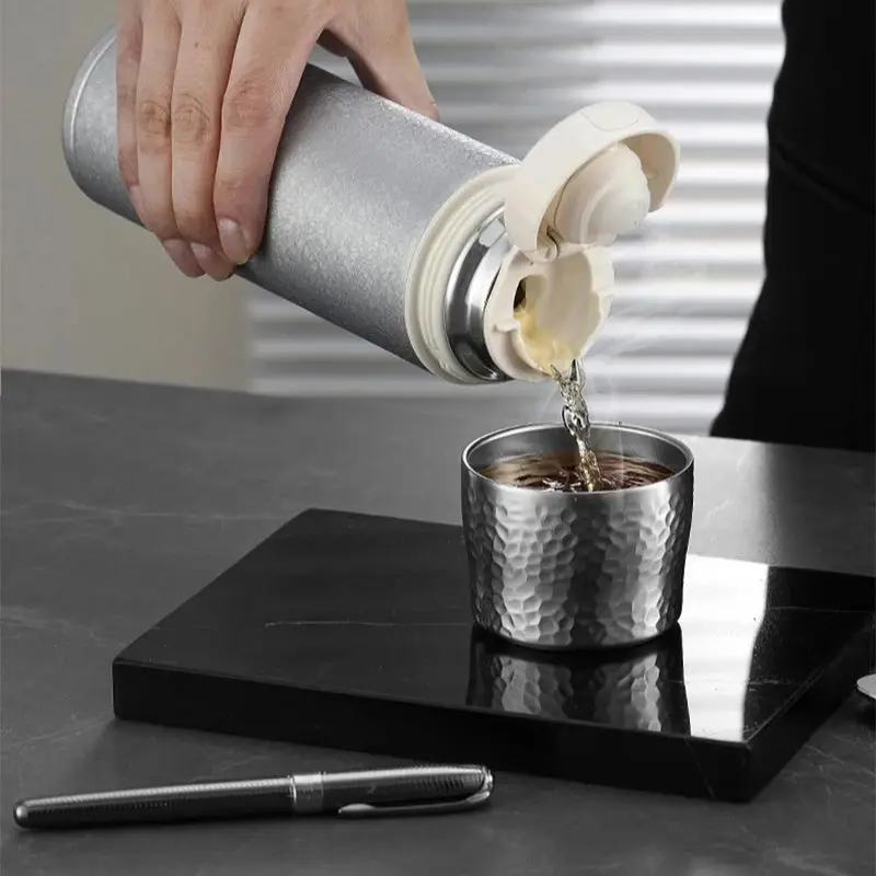480ml Double Layer Pure Titanium Cup Vacuum Insulation Antibacterial fresh-keeping Thermal Water Bottle 3
