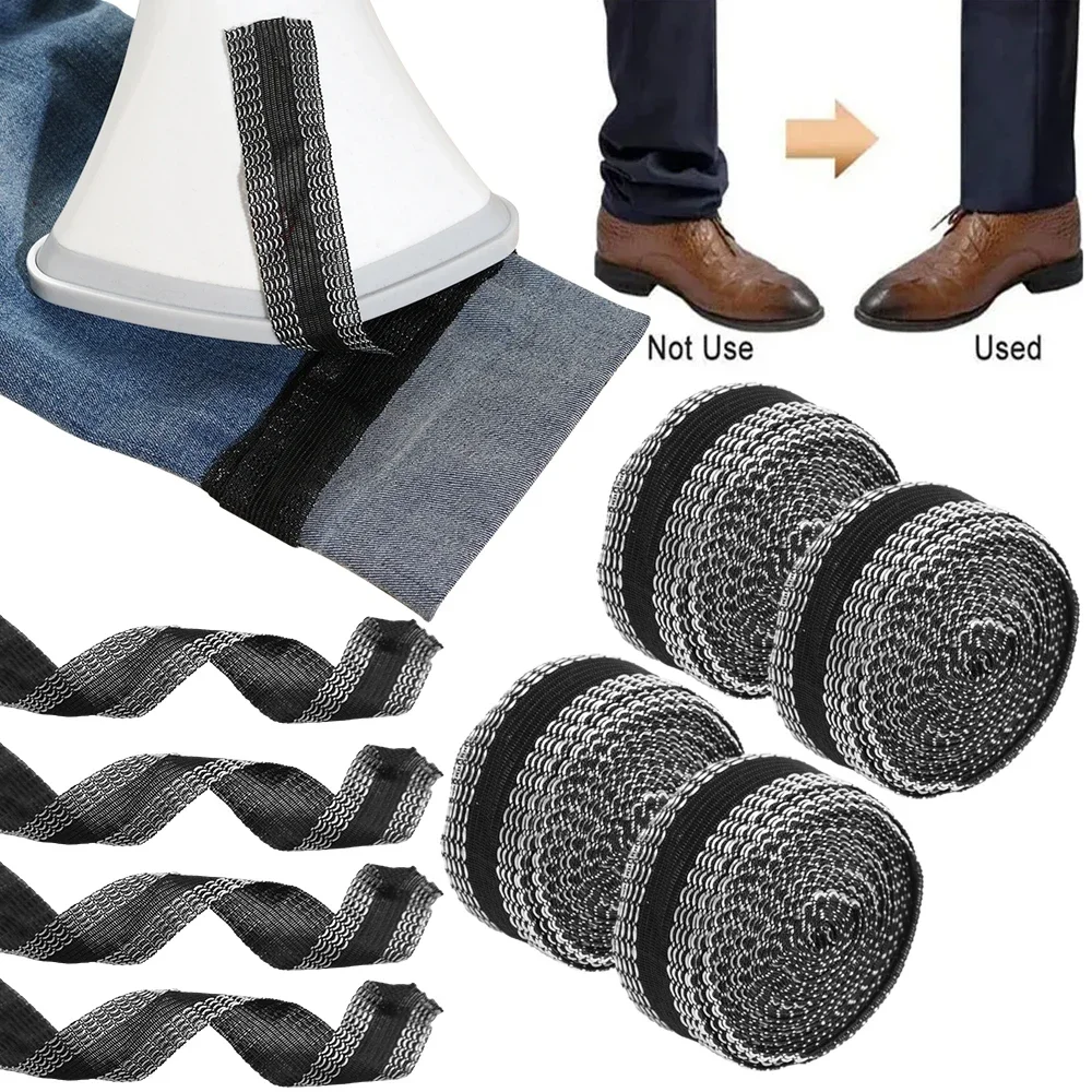 Self Adhesive Fabric Tape Self Adhesive Tape Clothing Auxiliary Fabric Self-Adhesive Pant Paste Tape for Pants Edge Shorten Trousers Patch Clothing Iron-on Hem Fabric Tape DIY Sewing Supplies 1/25M
