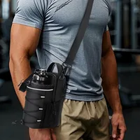 Sac de sport magnétique pour hommes et femmes – Bouteille à bandoulière avec fixation magnétique |   Porte-bouteille d'eau, pochette de sport, sac à bandoulière pour T 2