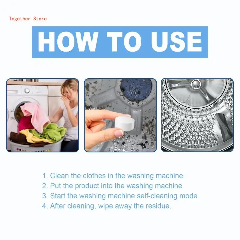 Washing Machine Cleaner Tablets 7pcs Washing Machine Cleaner Dirt Remover Deep Cleaning Washer 6XDD