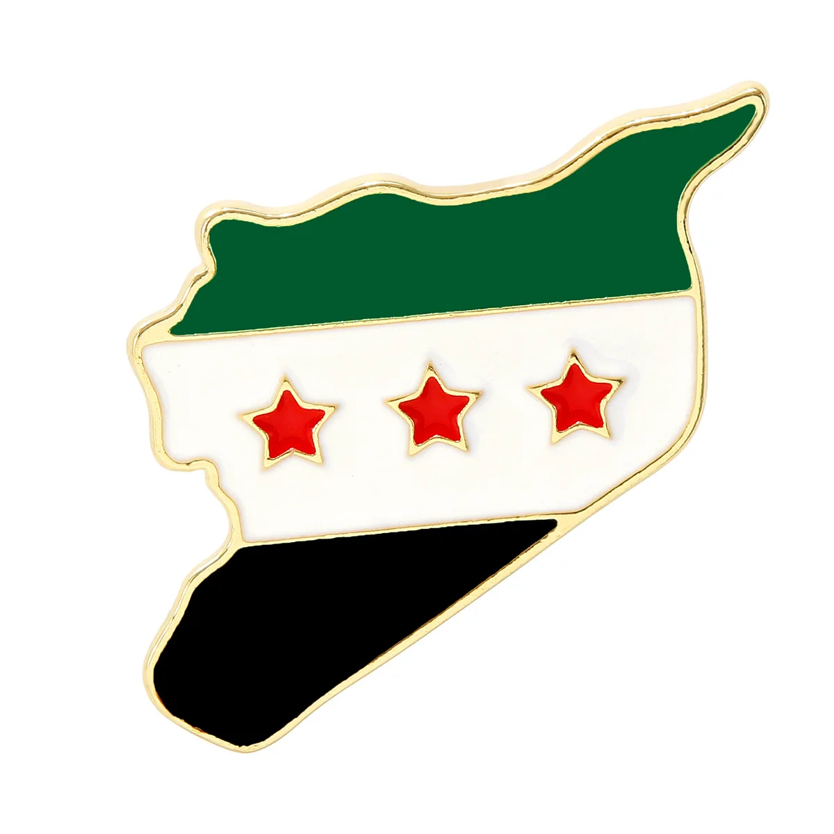 10PCS Syria Map Flag Pendant Brooch Stainless Steel Women Men Gold Silver Colour Pendant Fashion Choker Syrians Jewellery Gifts