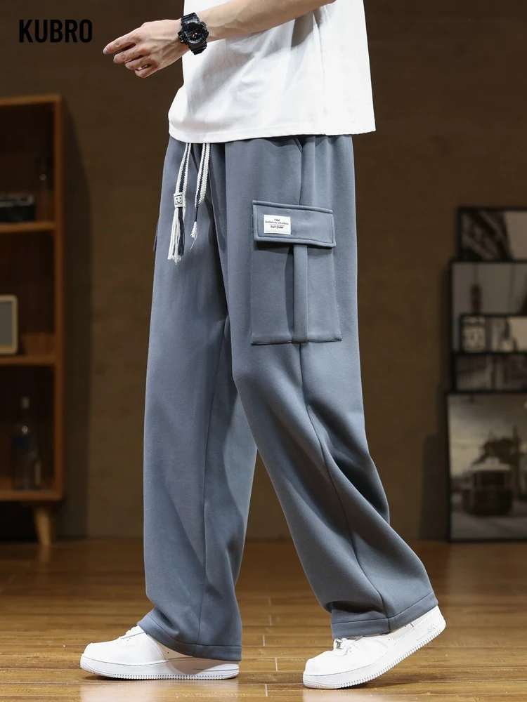 Men Sweatpants Spring Autumn Multi-Pockets Drawstring Waist Sportswear Casual Track Plus Size 8XL sport jogging trousers,wide leg pants,fleece sweatpants,fashion pants,fashionable wide leg pants