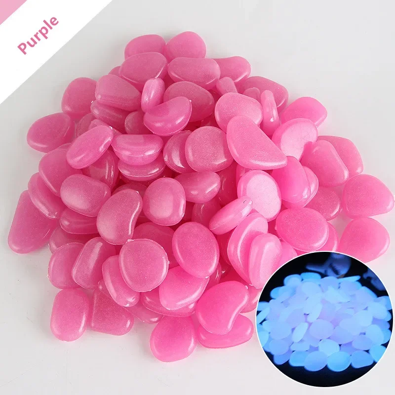 Garden Luminous Glowing Stone Pebble Glow Dark Garden Stones Rocks For Walkways Path Fish tank Vase Decor 20/50/70Pcs glow stones luminous sand