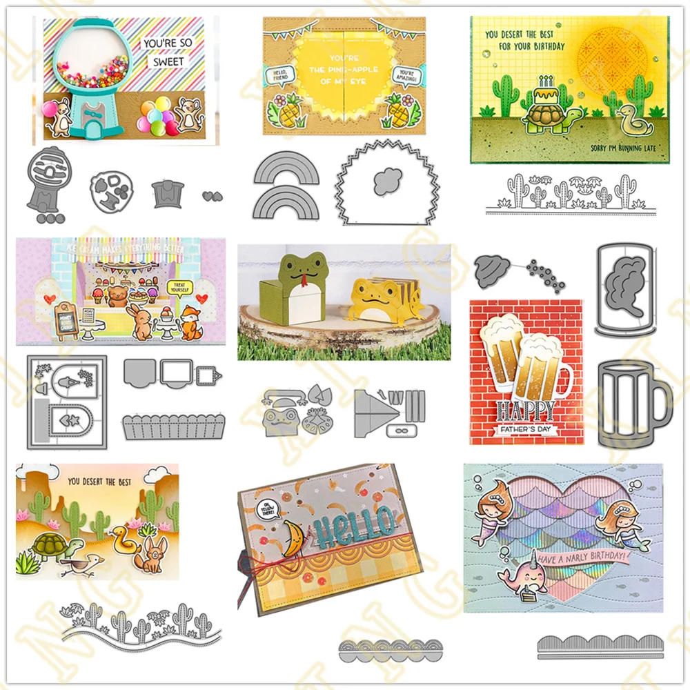 

New Scalloped Arches Border Tiny Gift Box Cutting Dies Craft Embossing Make Paper Greeting Card Making Template DIY Handmade