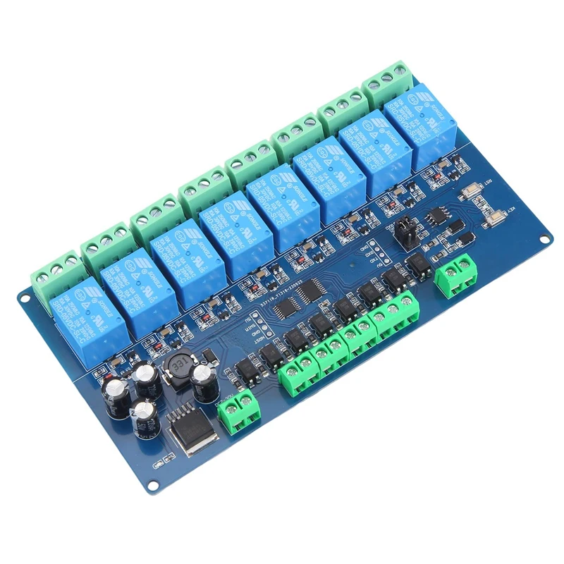 

8-канальный релейный модуль Modbus-Rtu, прочный модуль Modbus RTU с 8 переключателями на входе RS485 связи TTL