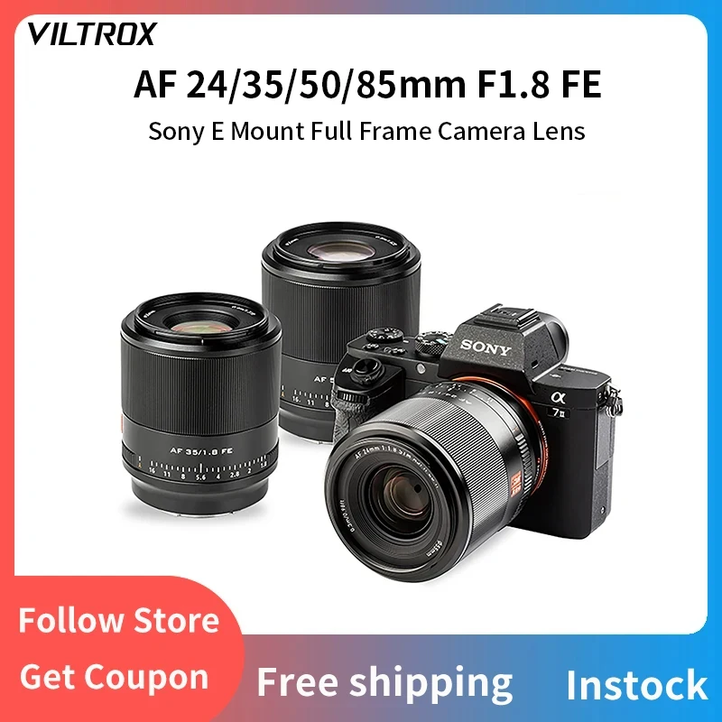 Viltrox 24Mm 28Mm 35Mm 50Mm 85Mm F1.8 Per Sony E Mount Obiettivo Della Fotocamera Messa A Fuoco Automatica Full Frame Prime Grande Apertura Ritratto