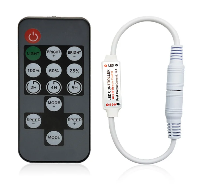 14keys Remote Control RF timing led dimmer receiver timer single color dimmable led controller for strip light and string light