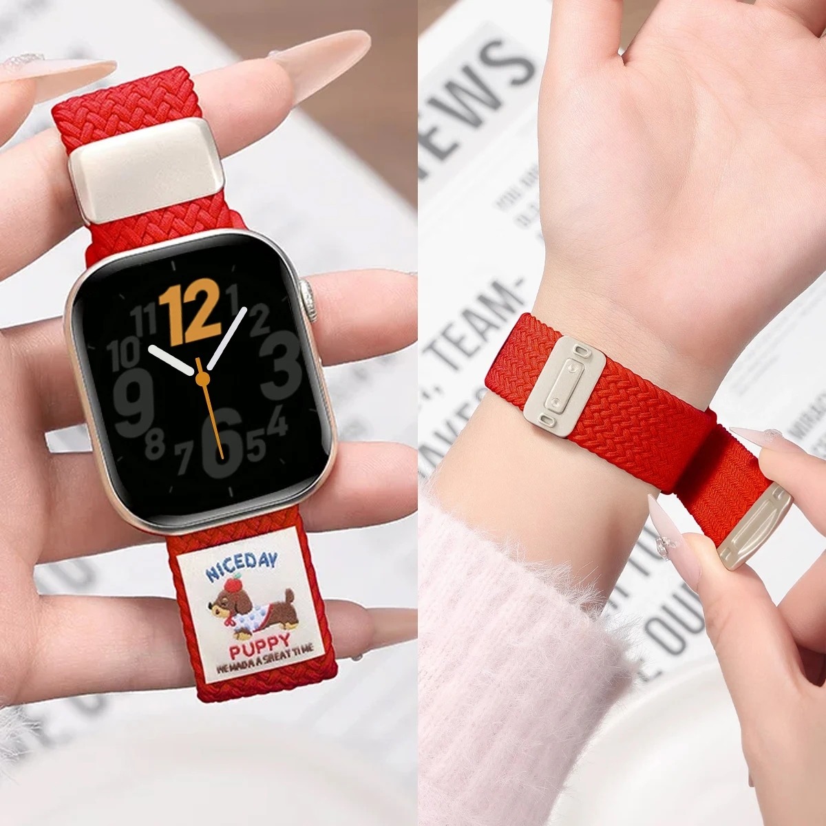 Nylon Magnetic Strap for Smartwatch - Universal Adjustable Band