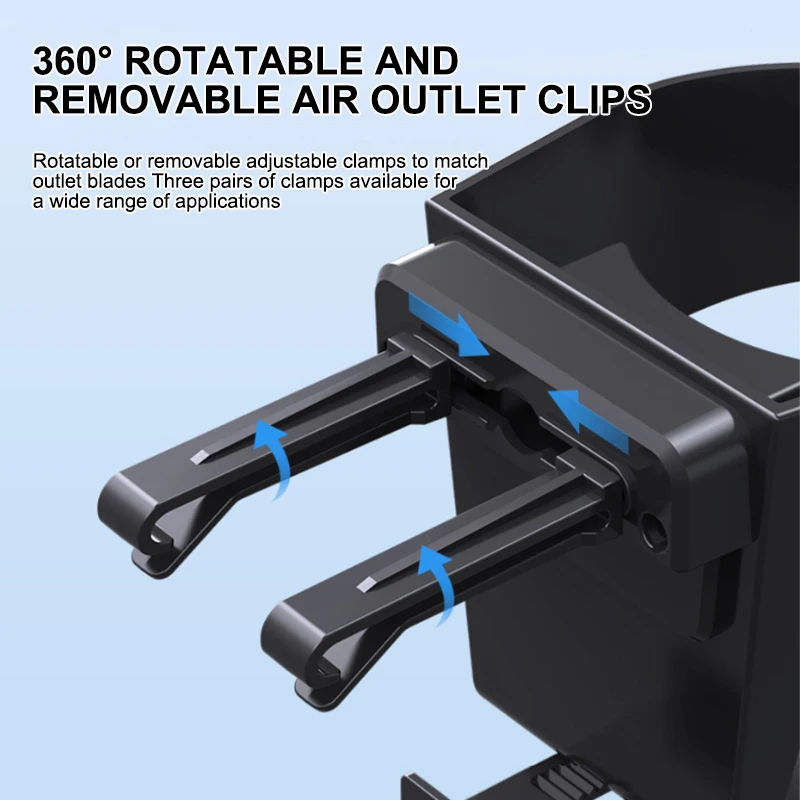 Black ABS Car Air Vent Cup Holder Stable Anti Shake Design