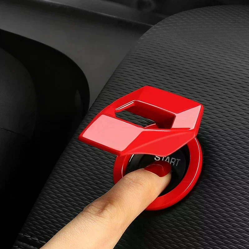 Interruttore di arresto avviamento motore per auto Pulsante di accensione Protezione antigraffio Accessori decorativi per auto Interni per auto - immagine 3