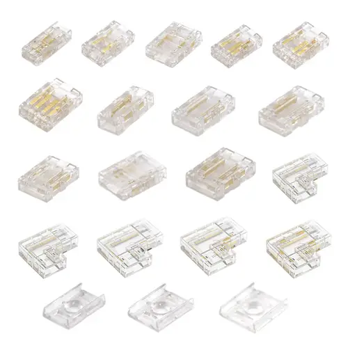 COB LED Wire Connector 5 8 10mm Connection Solderless Mini Buckle FCOB RGB CCT LED Strip Lights 2 3 4 Pin No Dark Area Connector