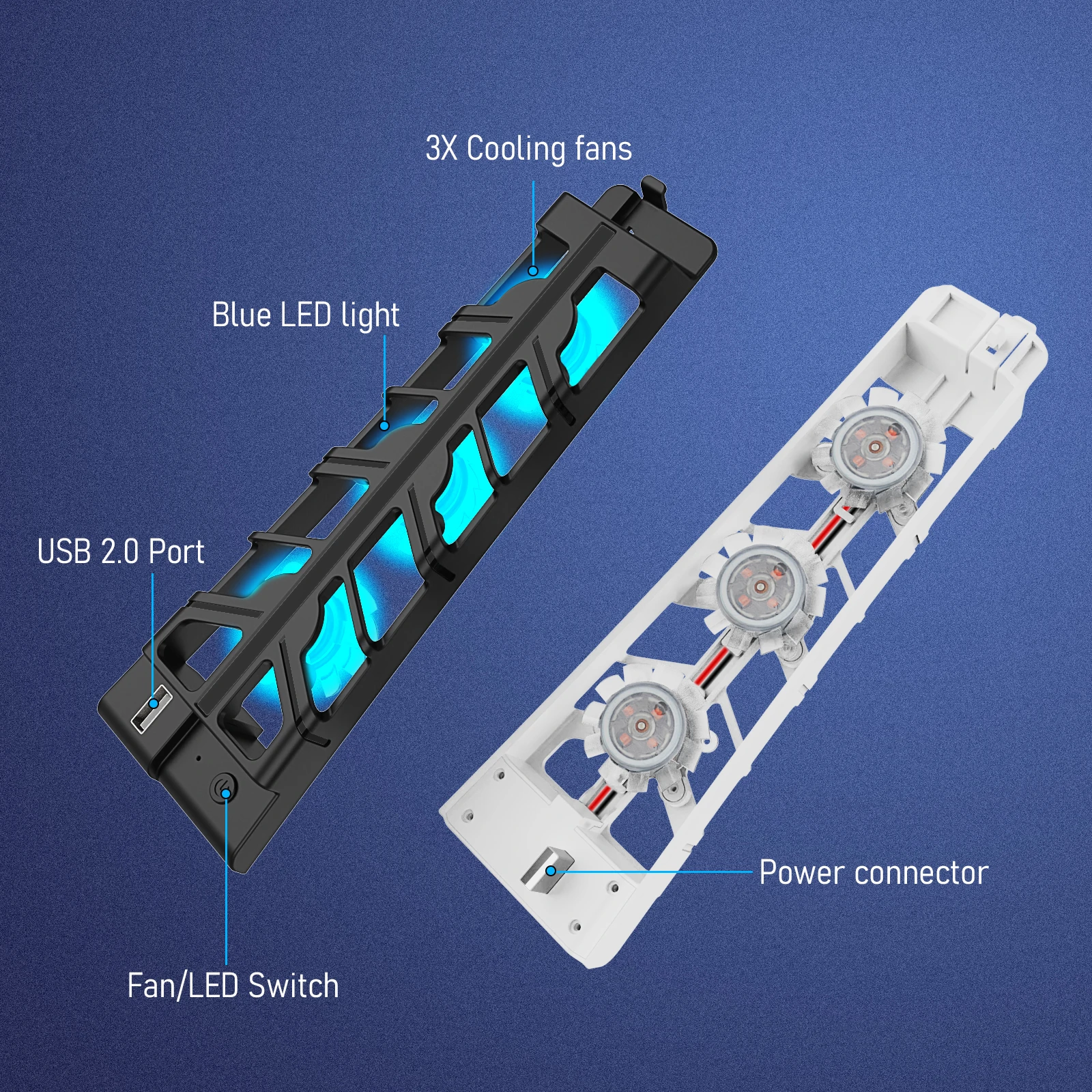Cooling fan for PS5 disc/digital console, with 2-speed adjustment, not compatible with the new P5 slim, available in 2 color opt