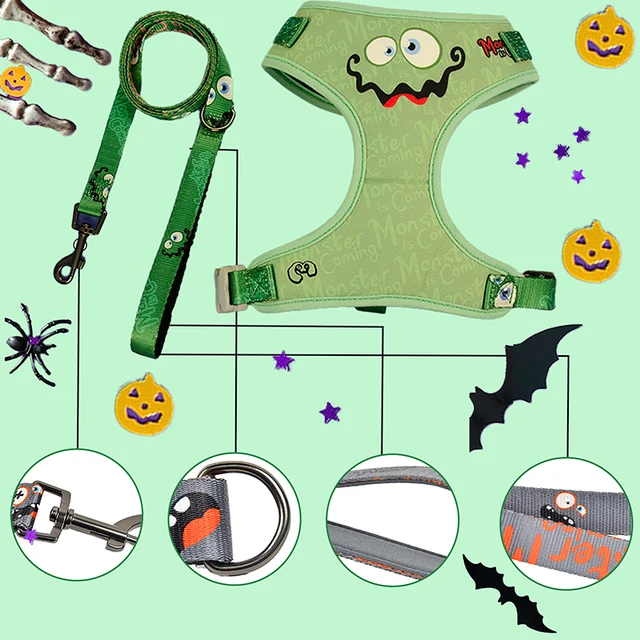 3 Piece Harness Vest Dog Traction Rope Toy Set Pet Polyester Chest Back Walking Leash For Puppy Adjustable Traction Chest Strap 5